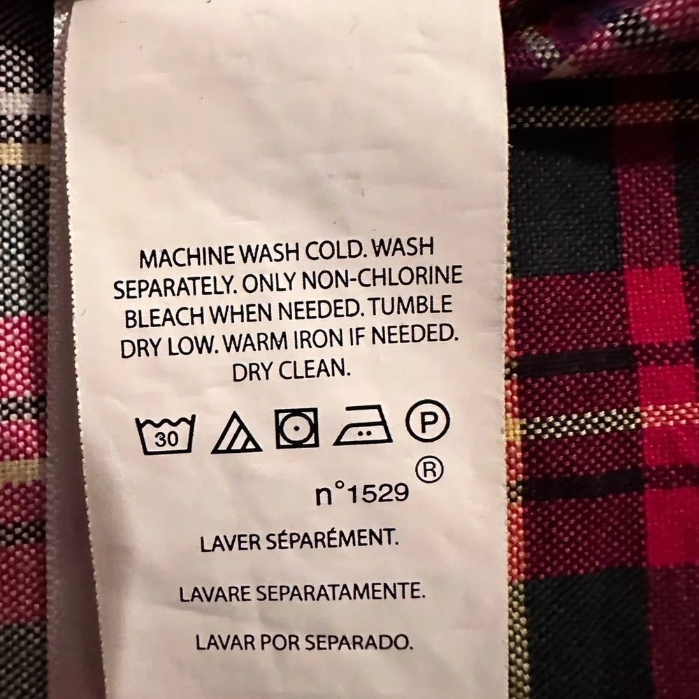 Plaid Brushed Oxford Shirt size small